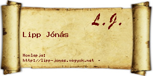 Lipp Jónás névjegykártya